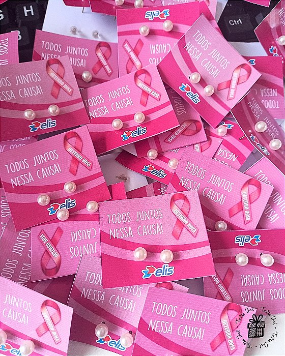 Card com Brinco Pérola  - Brinde Outubro Rosa