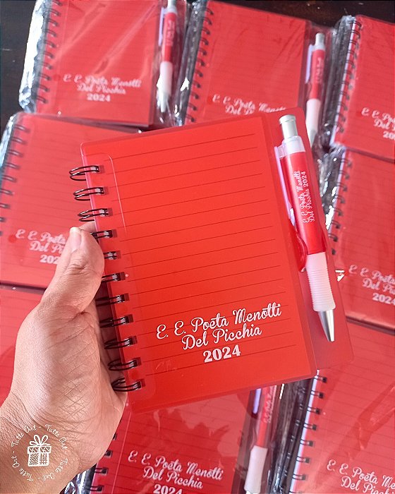 Bloco de Anotações com Caneta