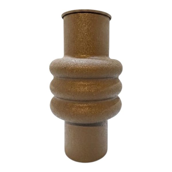 Vaso Gomilado Metal Marrom Alto