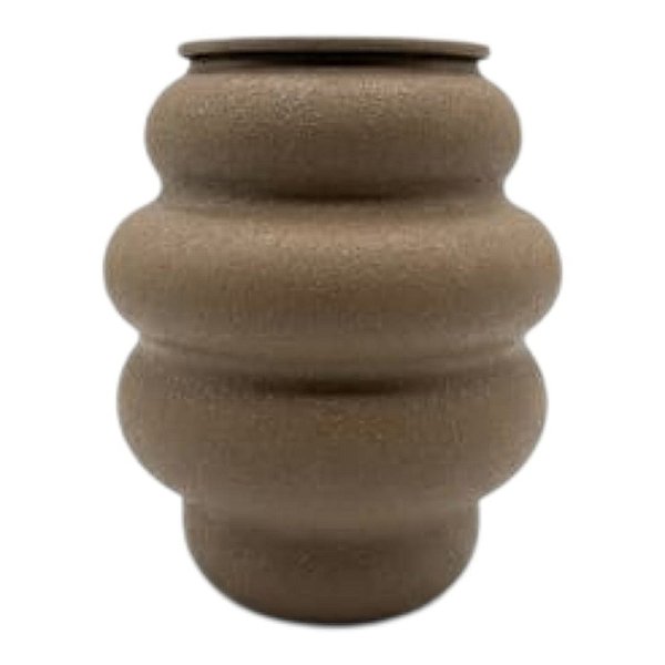 Vaso Gomilado Metal Marrom Redondo