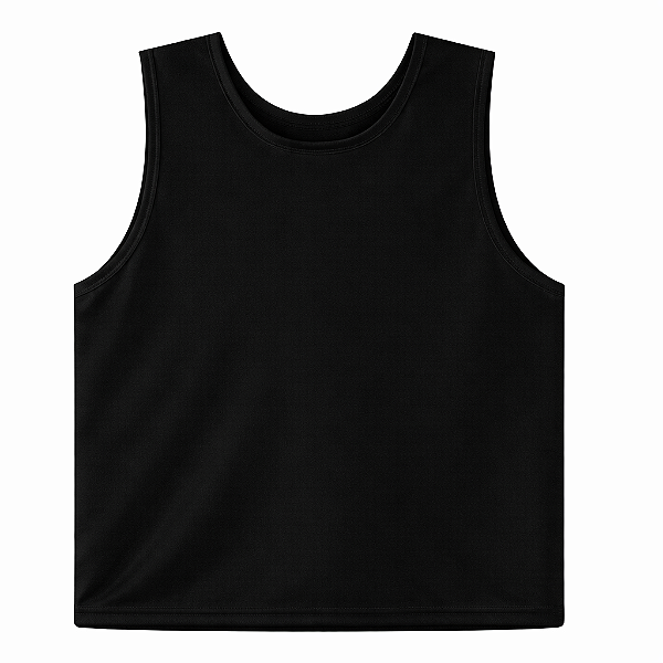 Bata Fechada nas laterais cor preta com 1 cor de impressão frente e costas