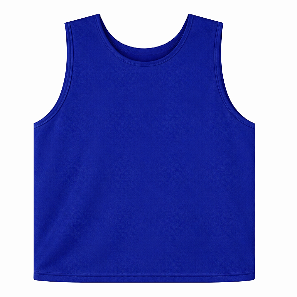 Bata Fechada nas laterais cor azul com 1 cor de impressão frente e costas