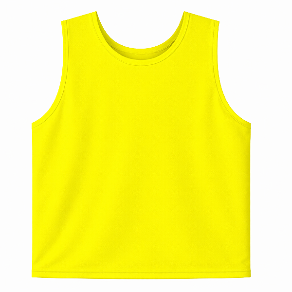 Bata Fechada nas laterais cor amarela com 1 cor de impressão frente e costas