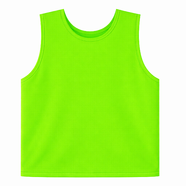 Bata Fechada nas laterais cor verde limão com 1 cor de impressão frente e costas