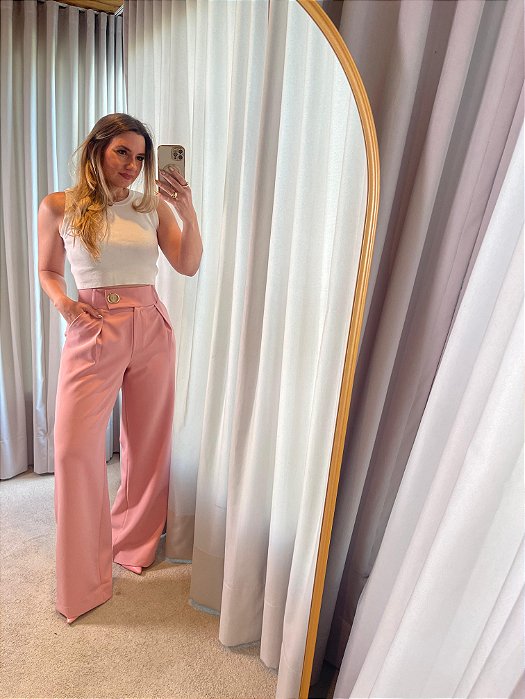 Calça Pantalona Cós Rosè