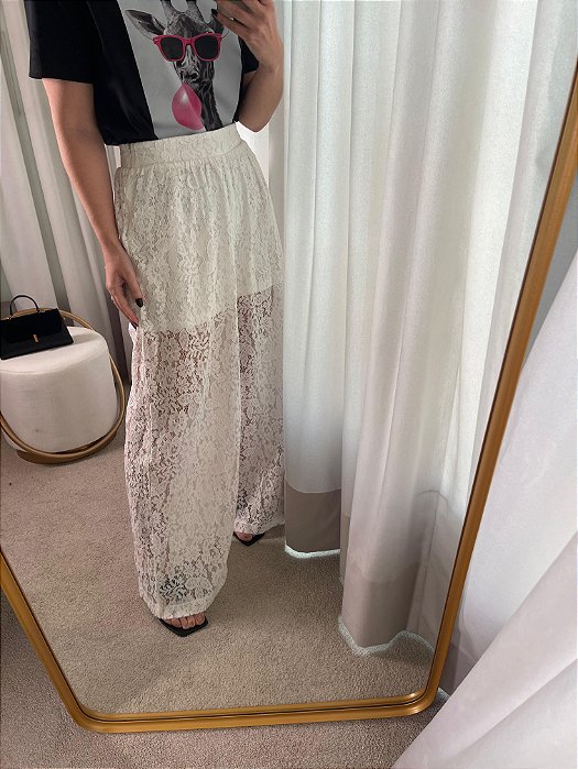 Calça Pantalona de Renda Silvia