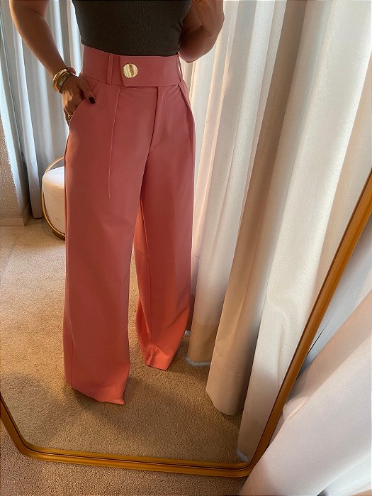 Calça Pantalona Cós Rosa Chiclete