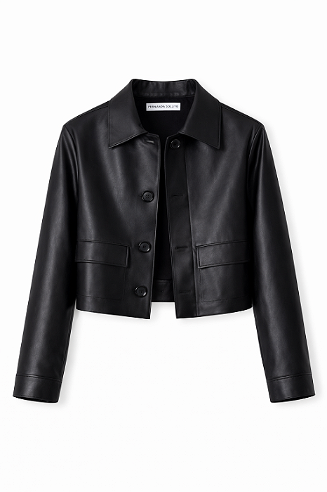 Jaqueta perfect em couro sintético