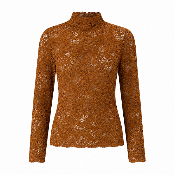 Blusa renda terracota