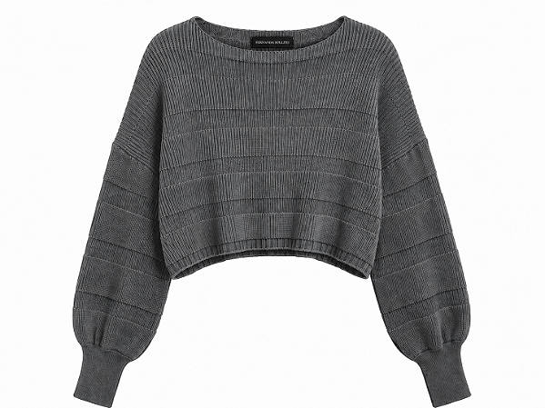 Tricot Cropped Lumi cinza