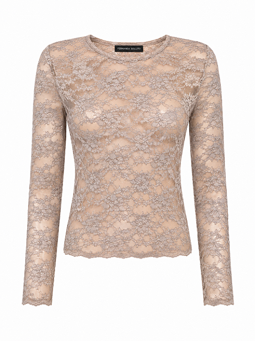 Blusa Renda Paris Cinza
