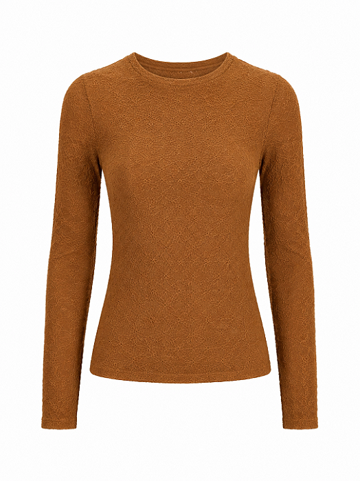 Blusa Texturizada Caramelo