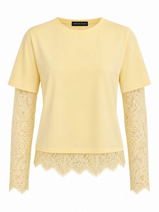 T-shirt renda amarela