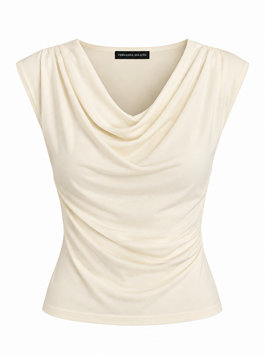 Blusa Drapeada Off White