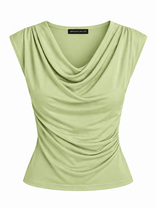 Blusa Drapeada Verde Pistache