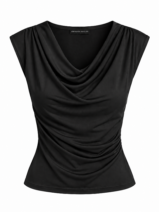 Blusa Drapeada Preta