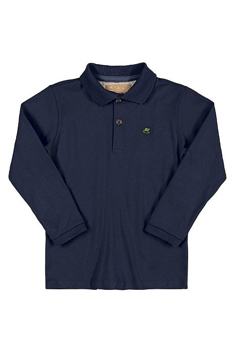 Camiseta Polo Manga Longa Masculino Marinho Up Baby