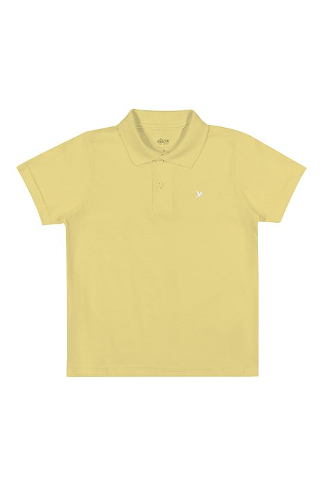 Camisa Polo Infantil Masculina em Meia Malha Amarela Elian