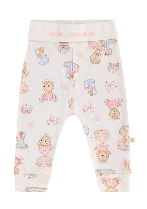 Calça para Bebê Menina em Suedine Estampa Ursinha Bailarina Up Baby