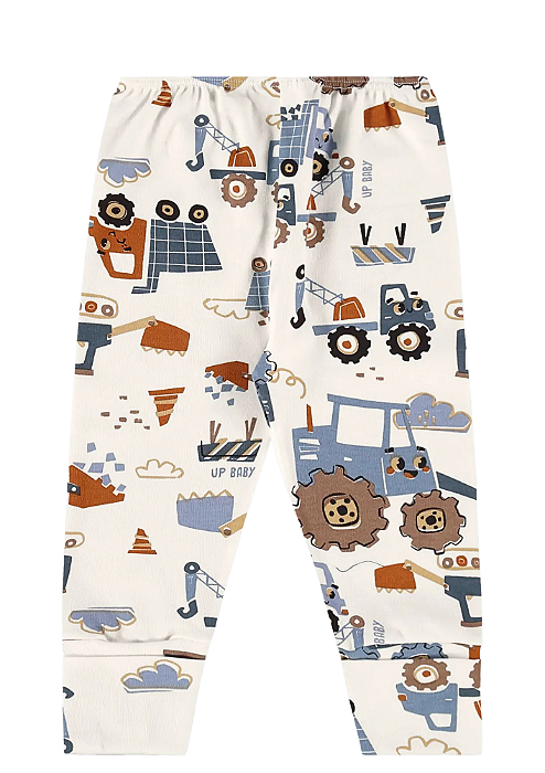 Calça para Bebê Menino em Suedine Estampa Trator Up Baby