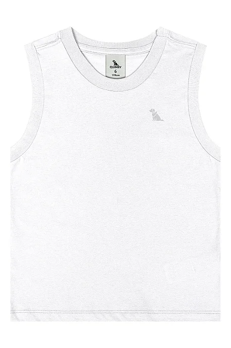 Regata Branca Masculina em Meia Malha Quimby