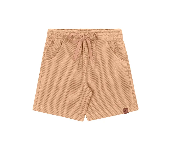 Bermuda Infantil Masculina Bege Kiko e Kika