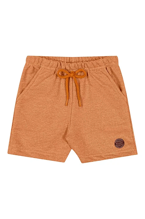 Bermuda Infantil para Menino em Moletinho Laranja Elian