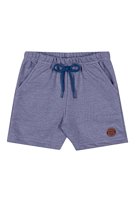 Bermuda Infantil para Menino em Moletinho Azul Elian