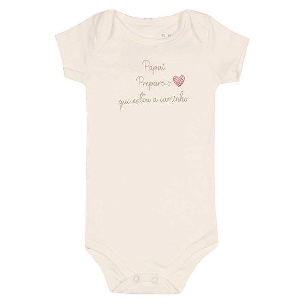 Body Manga Curta para Bebê Revelação para o Papai Kiko Baby