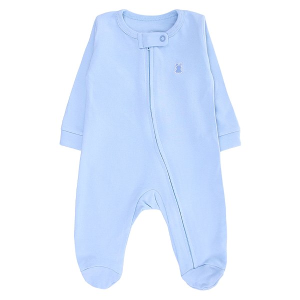 Macacão Longo com Zíper Azul para Bebê Menino Kiko Baby