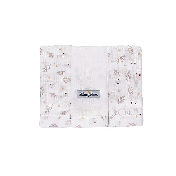 Kit Pano de Boca Unissex Bege Muito Mimo 3 Unidades Minasrey