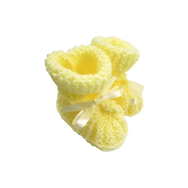 Sapatinho de Tricô para Bebê Amarelo