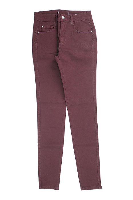 calça jeans bordo feminina