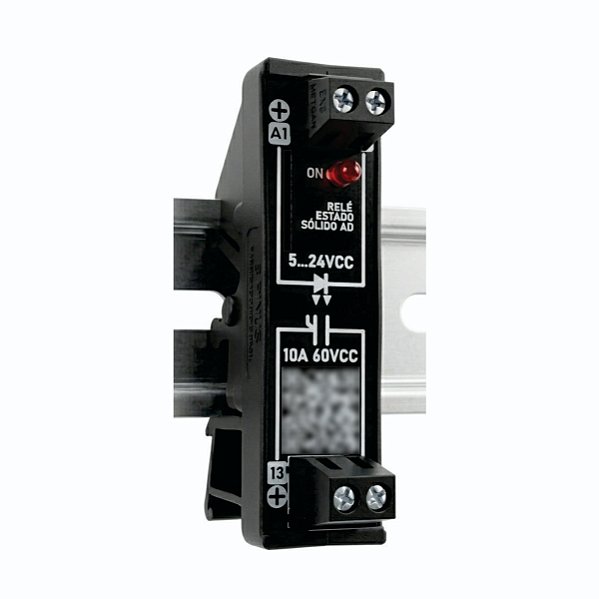 Relé Estado Sólido SSR 10A VCC_VCC 5_24VCC 0_60VCC