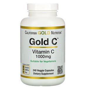 Vitamina C 1000mg California Gold Nutrition 240 Cápsulas Veganas