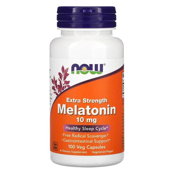 Melatonina de Dosagem Extra NOW Foods, 10 mg, 100 Cápsulas Vegetais