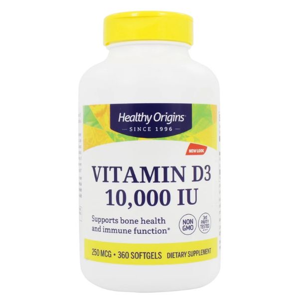 Vitamina D3 10,000UI Healthy Origins, 360 Softgels
