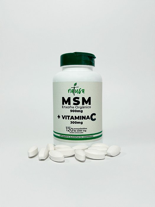 MSM + Vitamina C, Natusa, 900mg MSM, 300mg Vitamina C, 120 Comprimidos