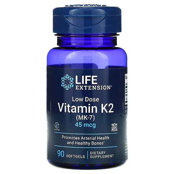 Vitamina K2 Mk7, 45mcg, Life Extension, 90 Softgels