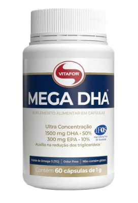 Mega DHA 1000mg Vitafor, 60 Cápsulas
