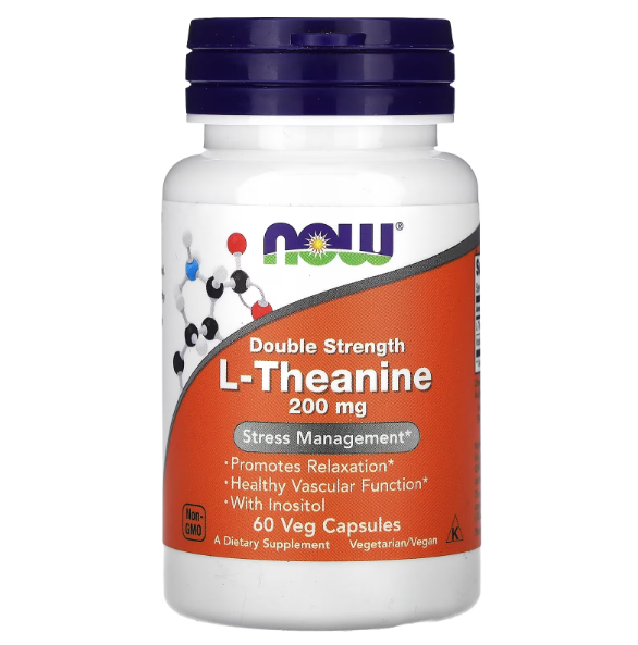 Teanina 200mg Now Foods 60 Cápsulas