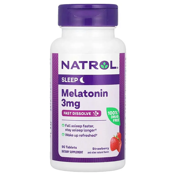 Melatonina 3mg 90 Comprimidos Sabor Morango NATROL