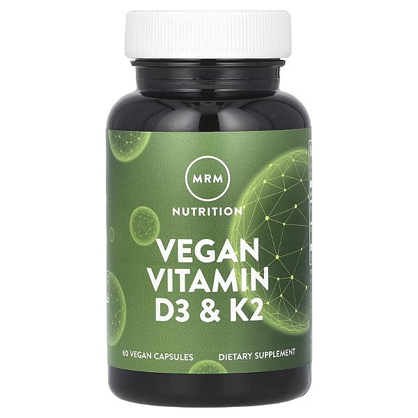 Vitamina D3 (2500UI) + K2 Mk7 (80mcg), MRM Nutrition, 60 Cápsulas Veganas