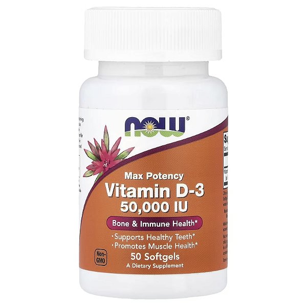 Vitamina D3 50,000UI NOW FOODS 50 Softgels