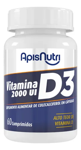 Vitamina D3 2,000UI 60 Comprimidos de 500mg- Apisnutri