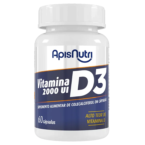 Vitamina D3 2,000UI 60 Cápsulas - Apisnutri