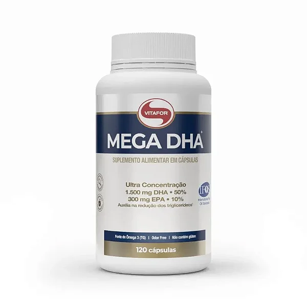 Mega DHA 1000mg,Vitafor, 120 Cápsulas