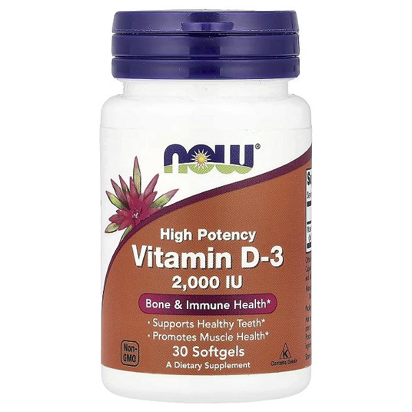 Vitamina D3 2.000UI, Now Foods, 30 Softgels