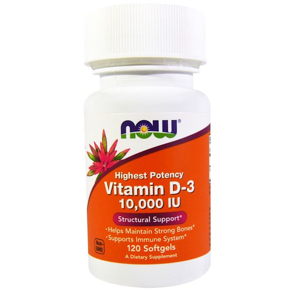 Vitamina D3 10.000 UI 120 Softgels Now Foods