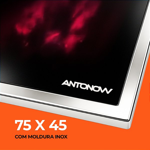 Chapa Vitrocerâmica Antonow / 75 x 45 cm / Com Moldura Inox